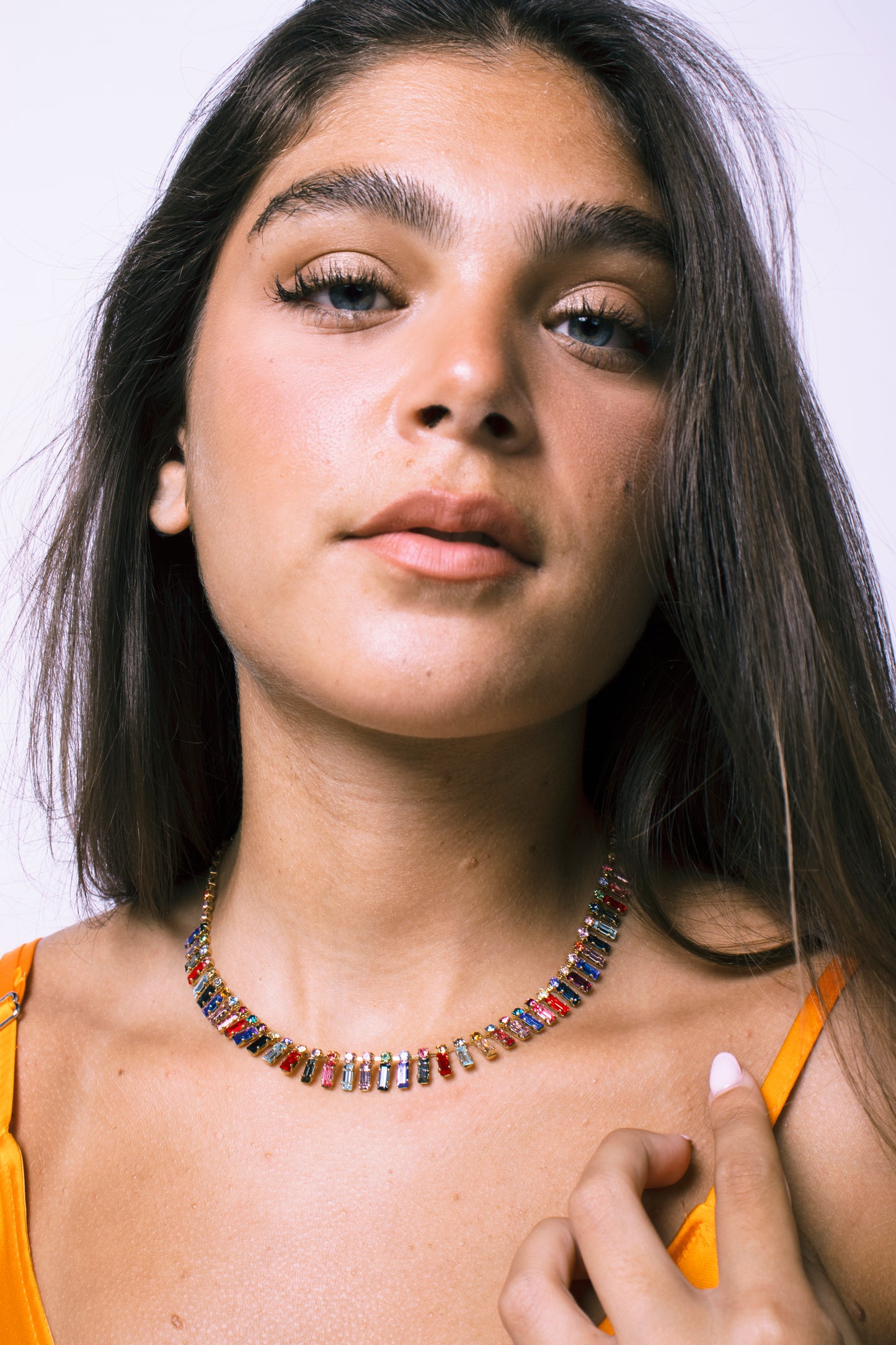 Multicolored Baguette Choker