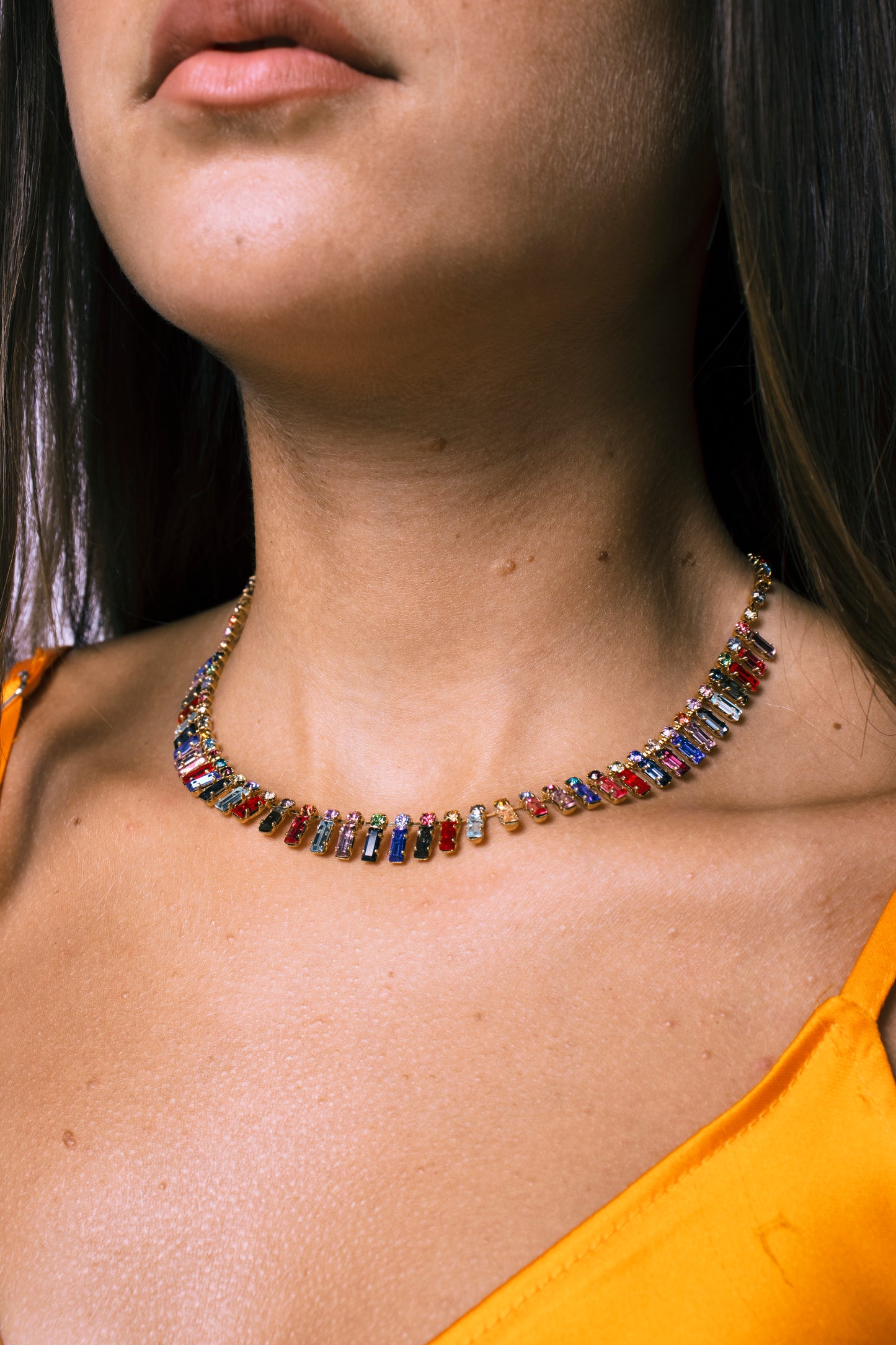 Multicolored Baguette Choker