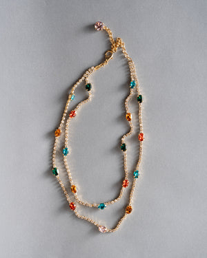 Double Chain Ovals Necklace