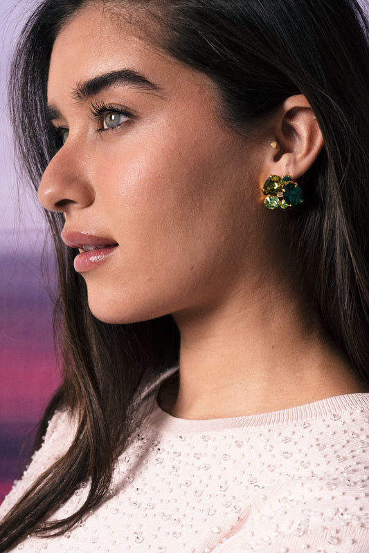 Green Stud Earrings