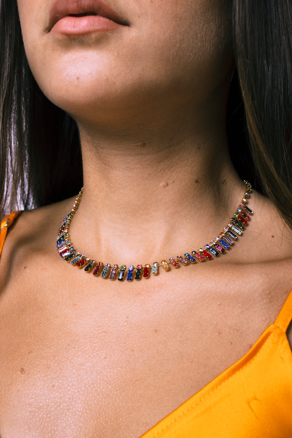 Multicolored Baguette Choker