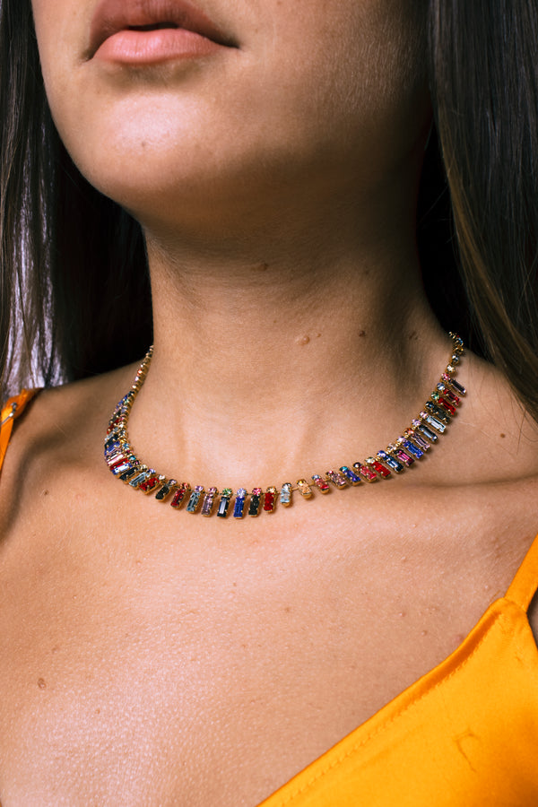 Multicolored Baguette Choker