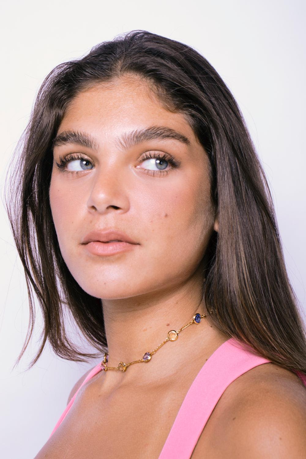 Short Crystal Chain Necklace