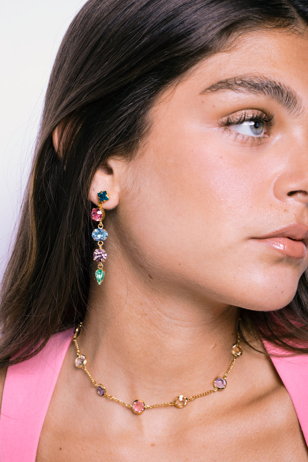 Multi Drop Crystal Earrings