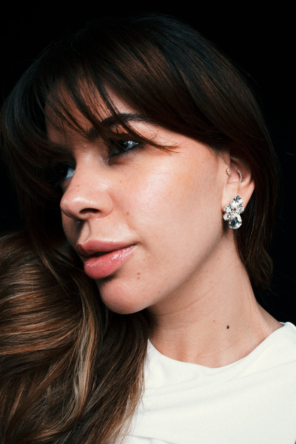 Clear Cluster Earrings