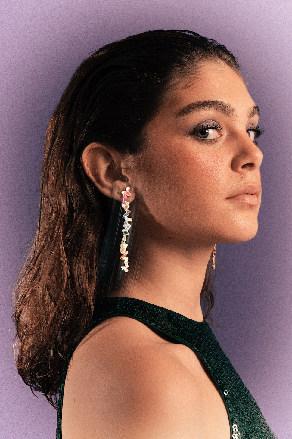 CRUSHED CRYSTAL EARRINGS