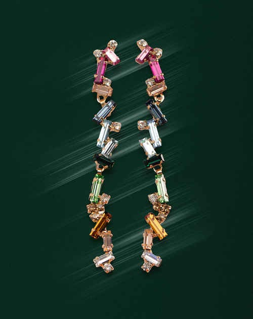 CRUSHED CRYSTAL EARRINGS