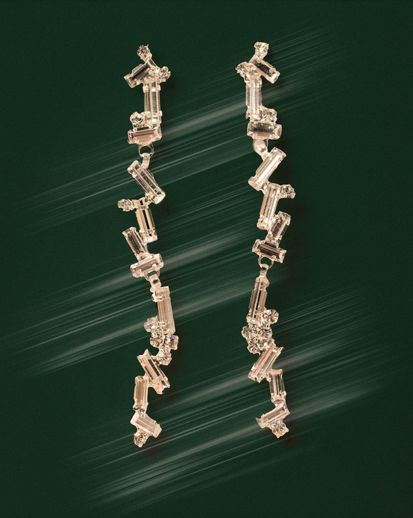 CRUSHED CRYSTAL EARRINGS