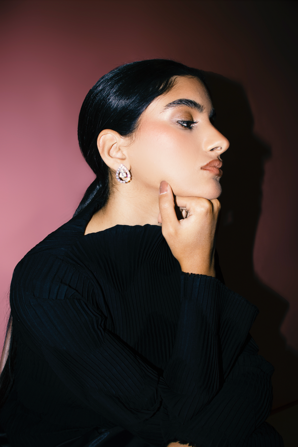 MINI SILVER PEAR EARRINGS