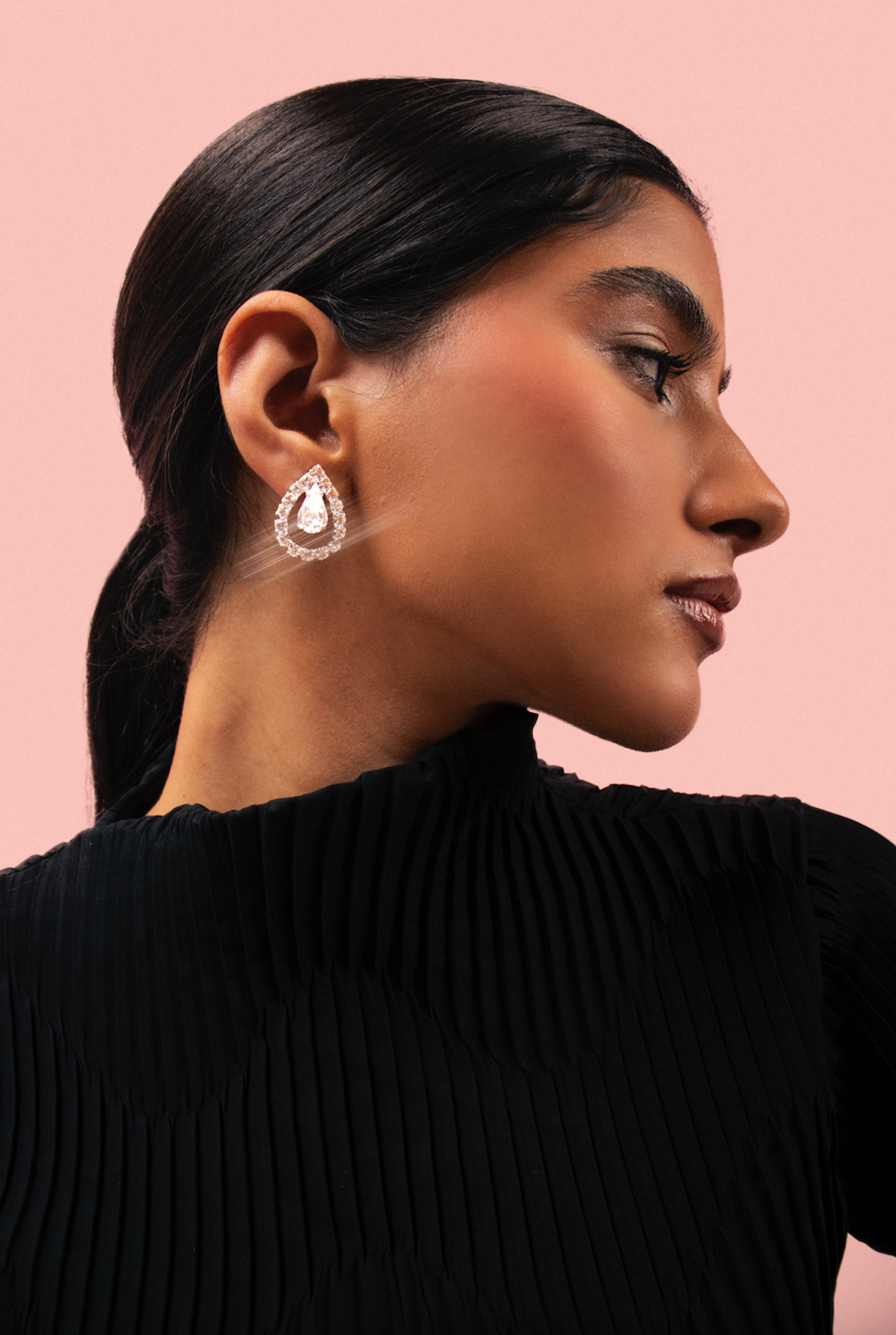 MINI SILVER PEAR EARRINGS