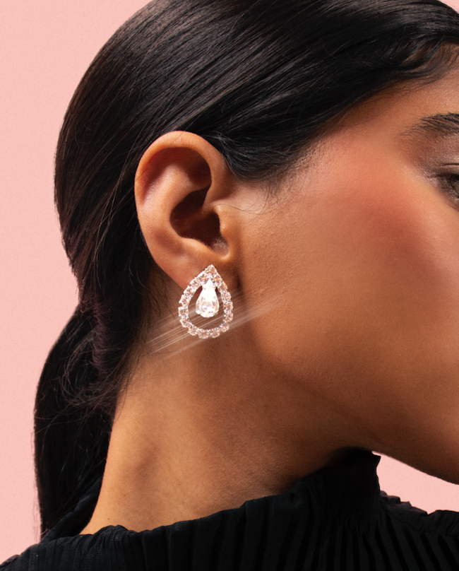MINI SILVER PEAR EARRINGS