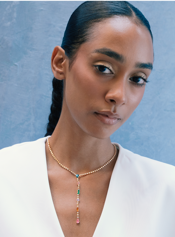 Mixed Shape Drop Necklace