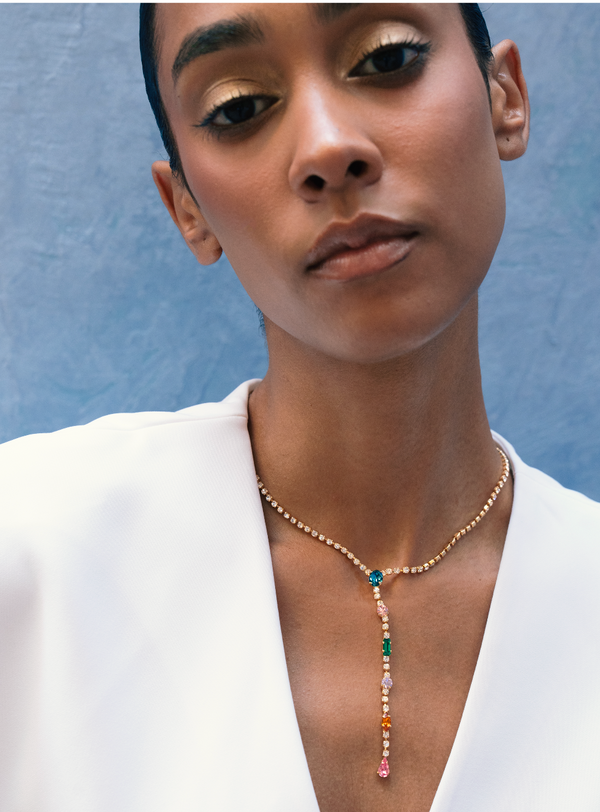 Mixed Shape Drop Necklace