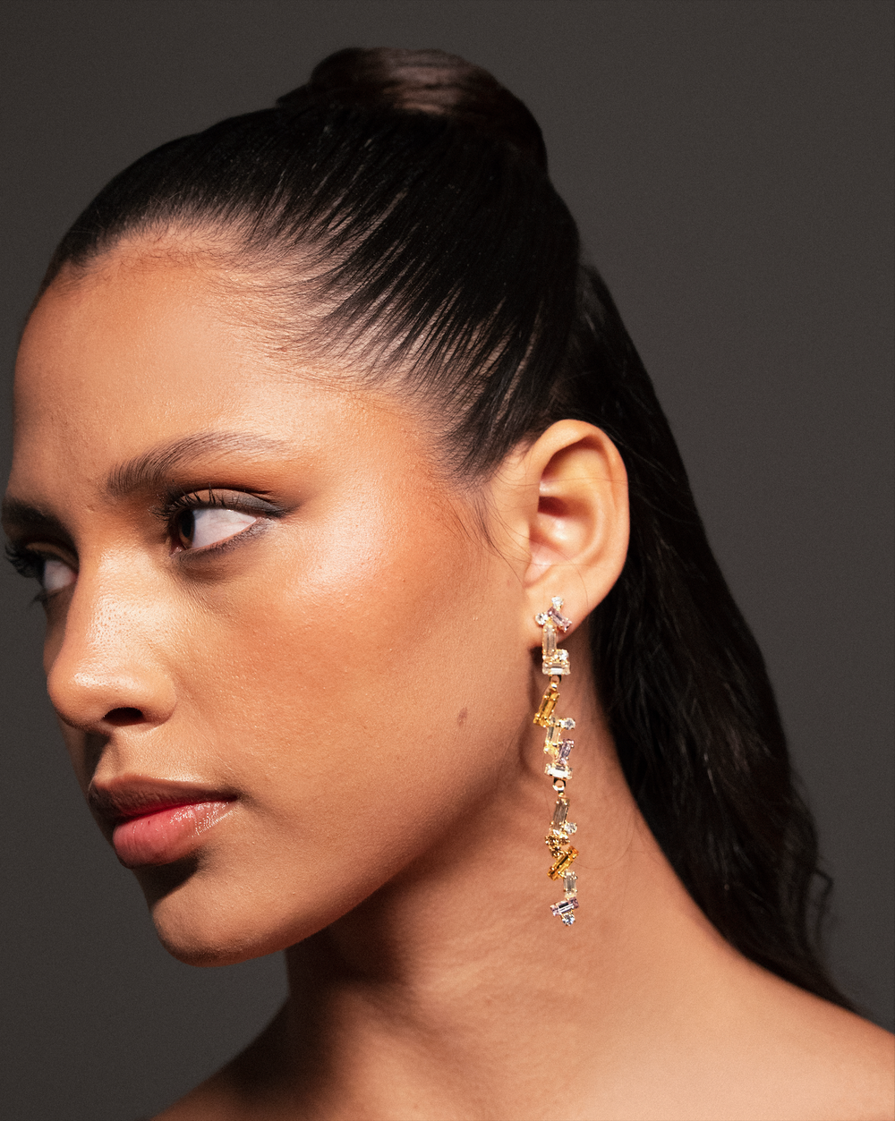 Crushed Crystals Earrings The Gold Edit
