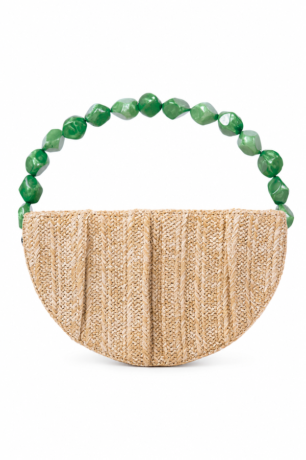 Luna Raffia Bag in Green